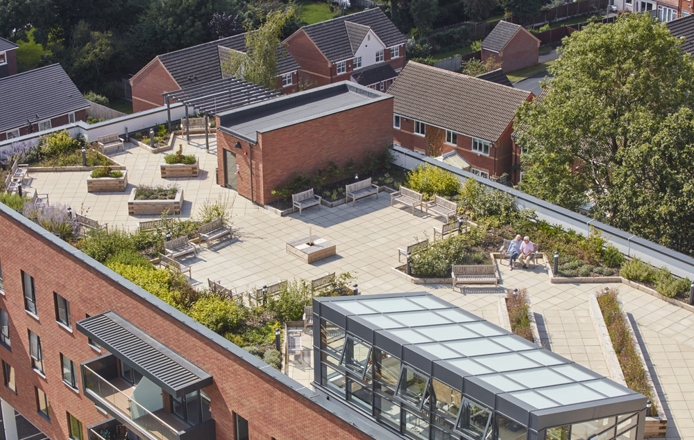 Solihull retirement village rooftop garden