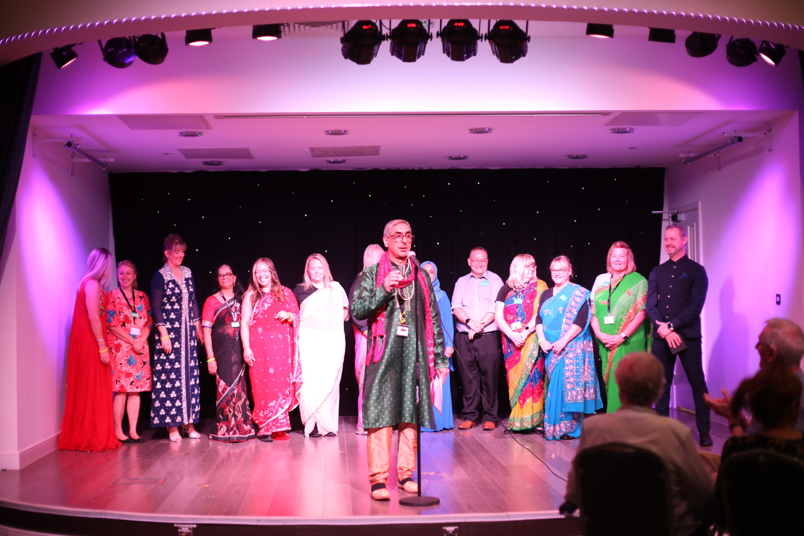 Staff at Earlsdon Park address the crowd.