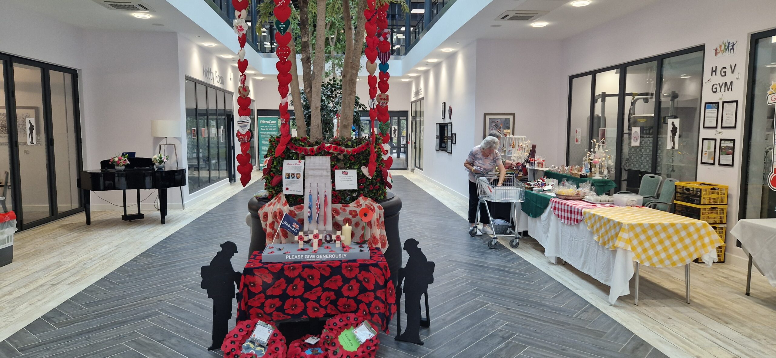 Hughenden Gardens Display of knitted poppies