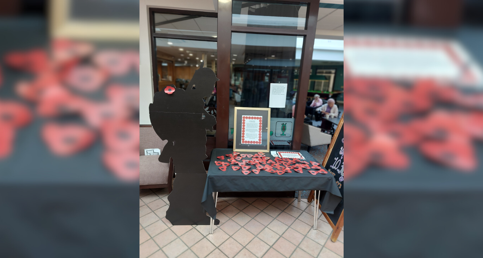 Shenley Wood's cardboard soldier remembrance display.