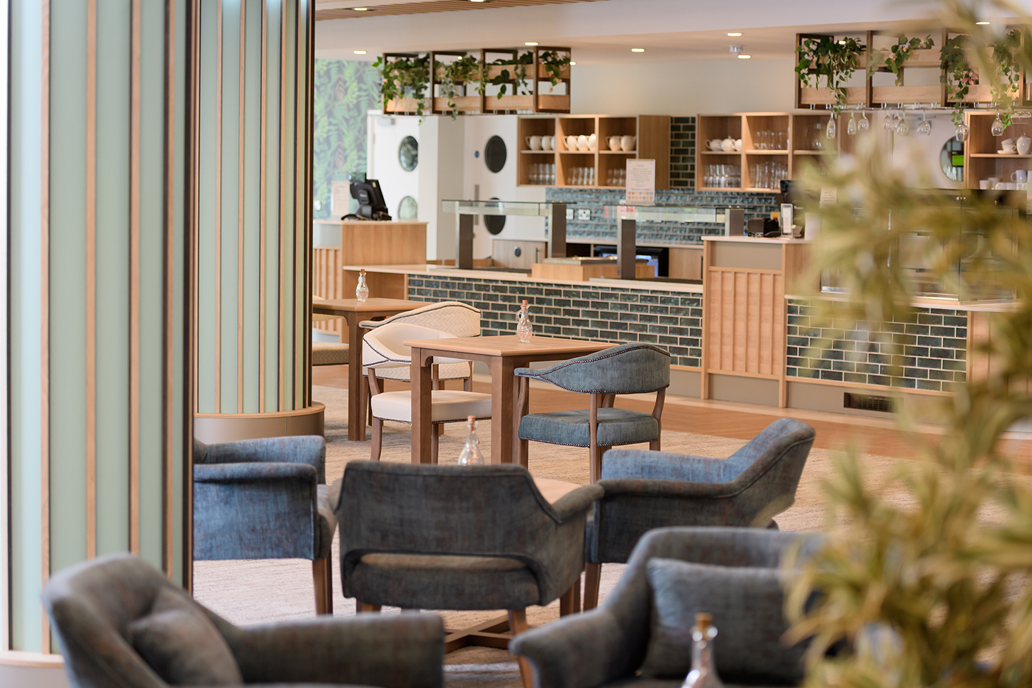 The servery and new chairs.